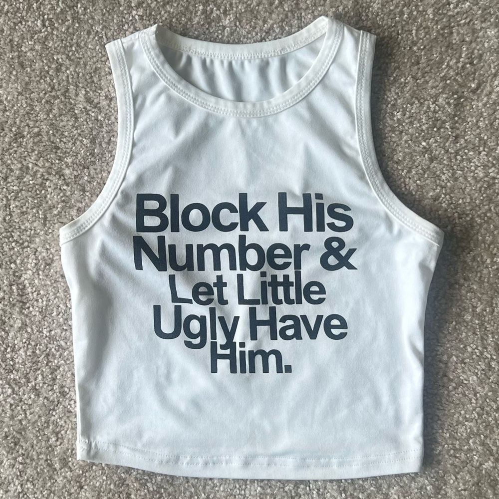 shein White slogan Graphic Tank Top